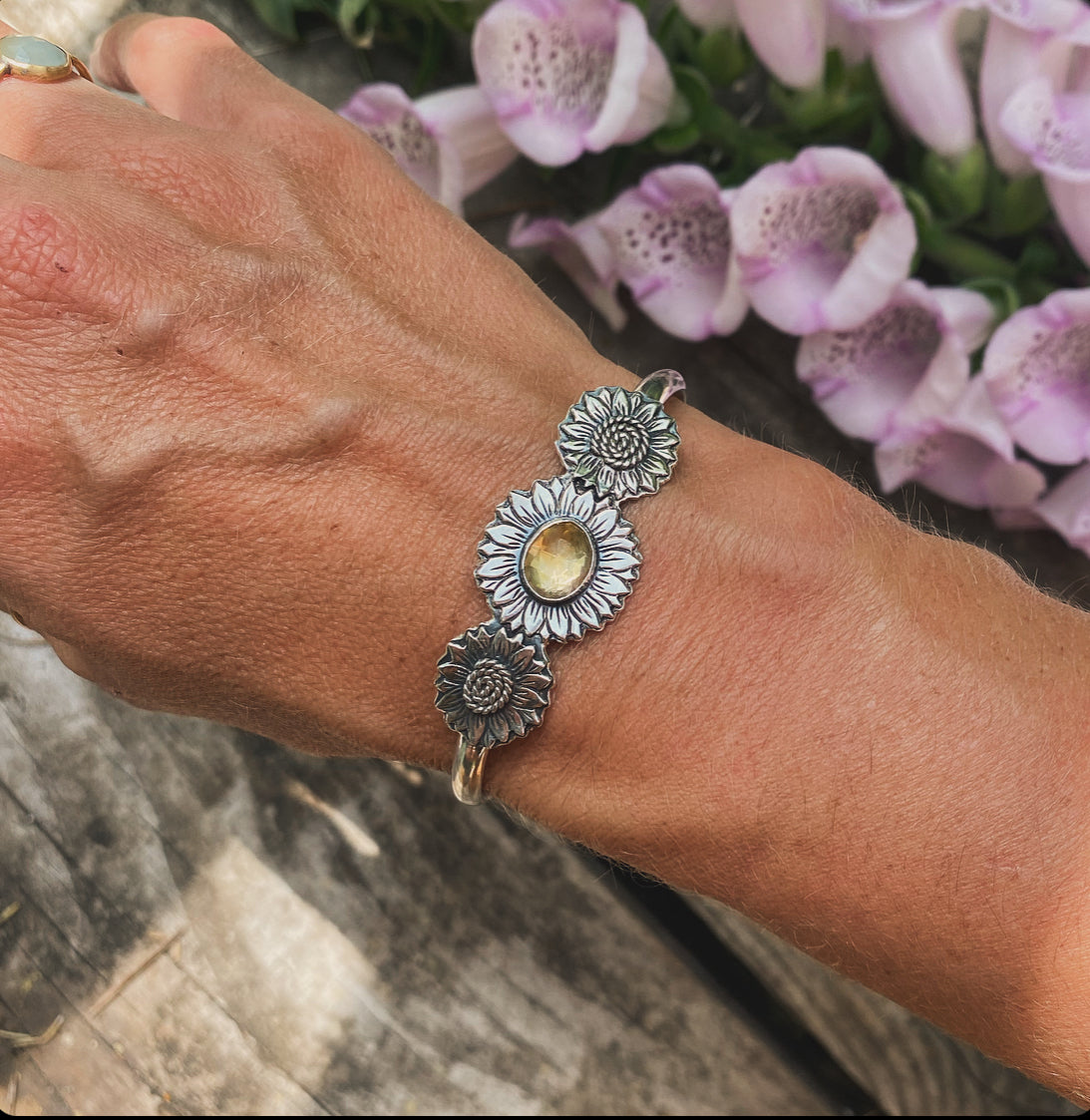 Citrine Sunflower Cuff