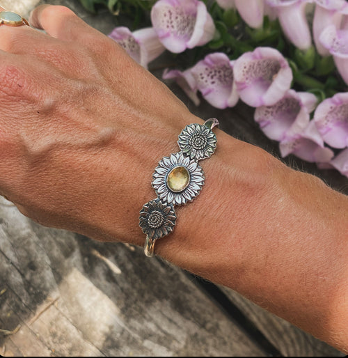 Citrine Sunflower Cuff