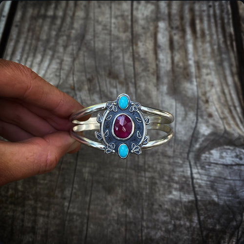 Climbing Vine Ruby Cuff