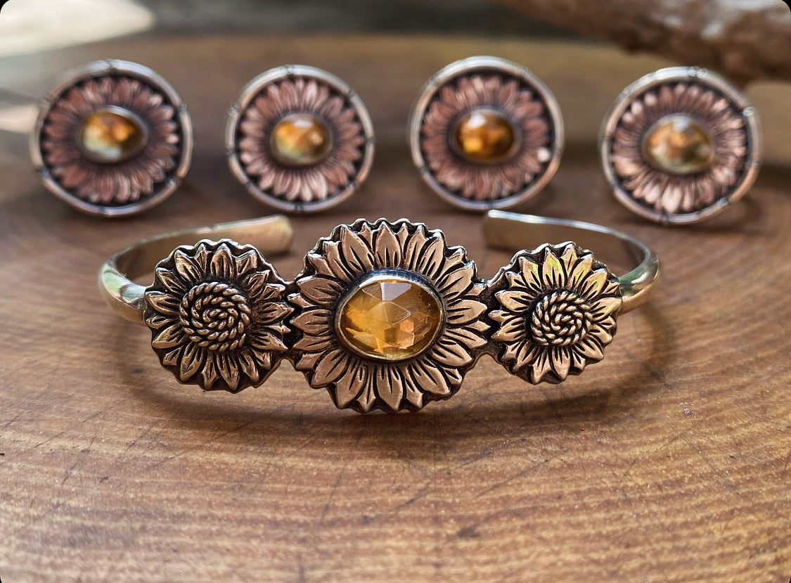 Citrine Sunflower Cuff