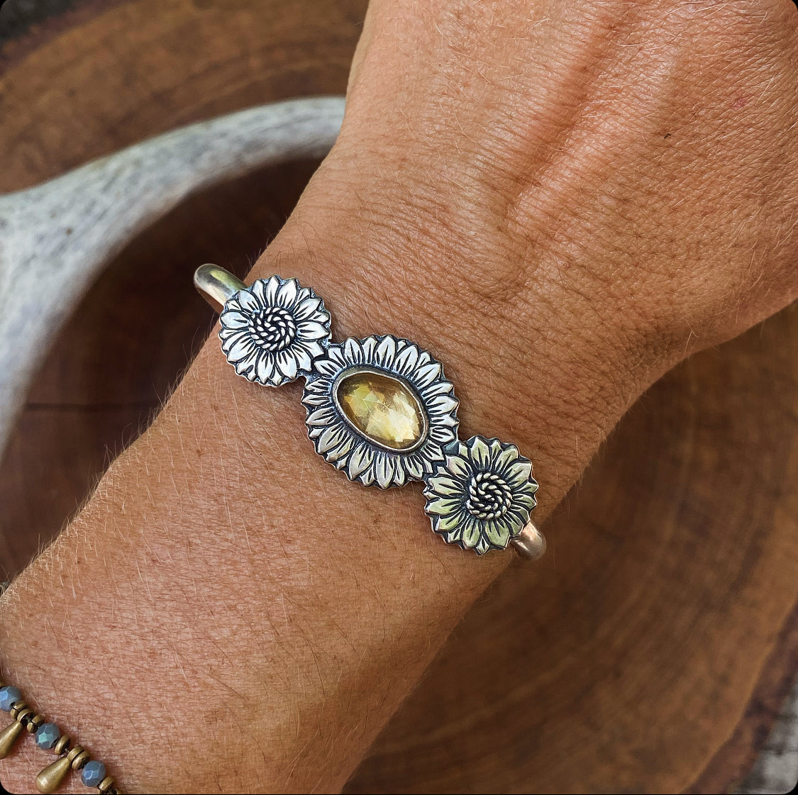 Citrine Sunflower Cuff