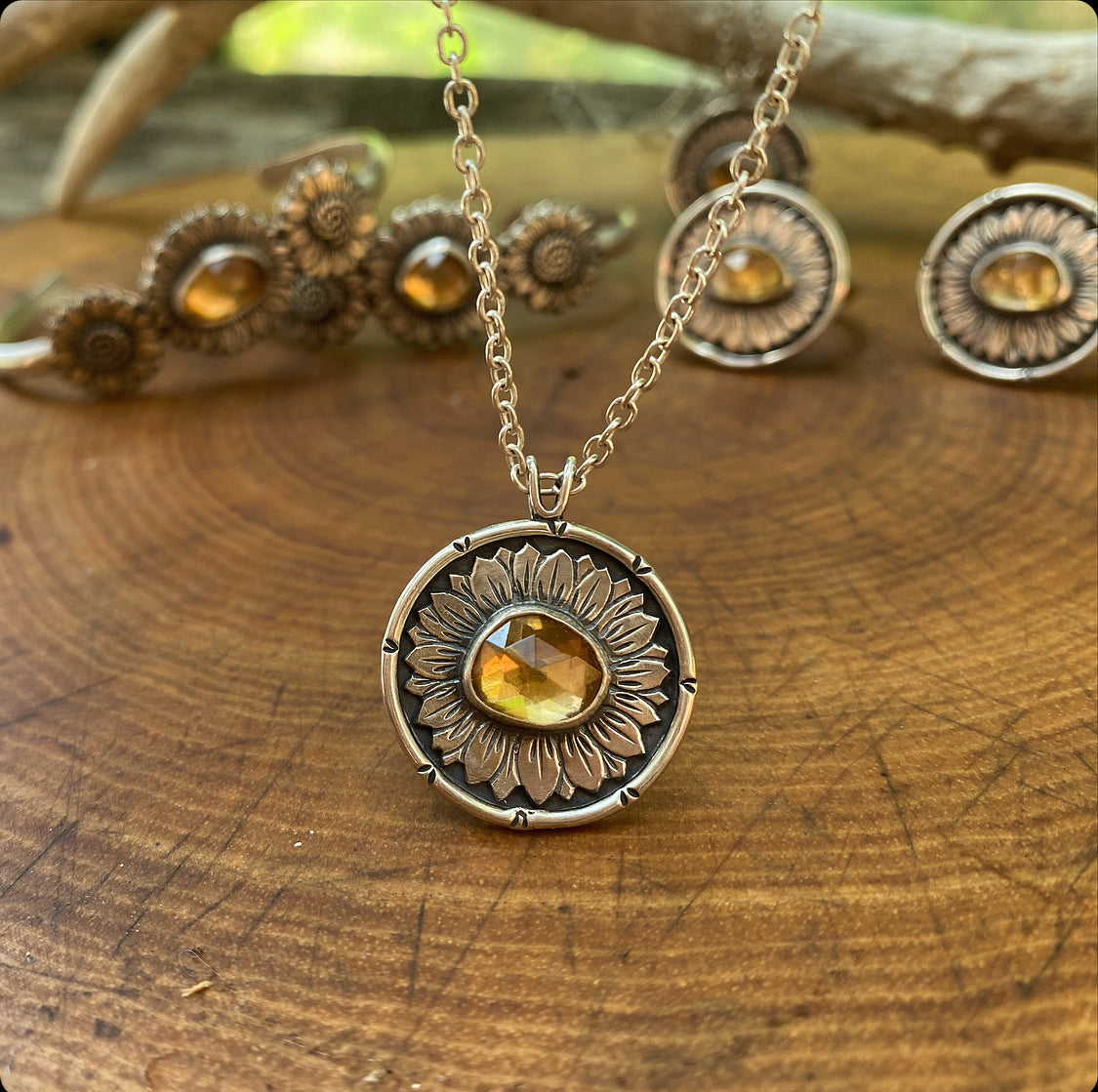 Citrine Sunflower Necklace