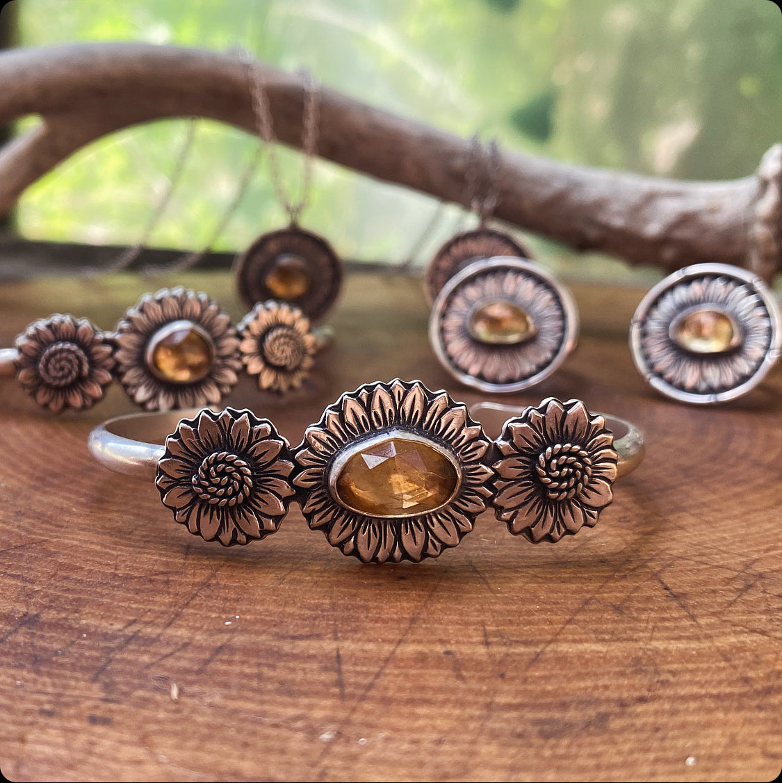 Citrine Sunflower Cuff