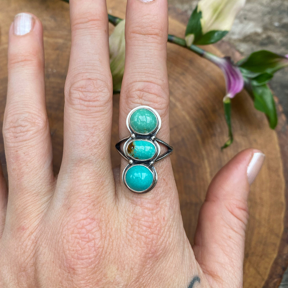 Triple Turquoise Ring