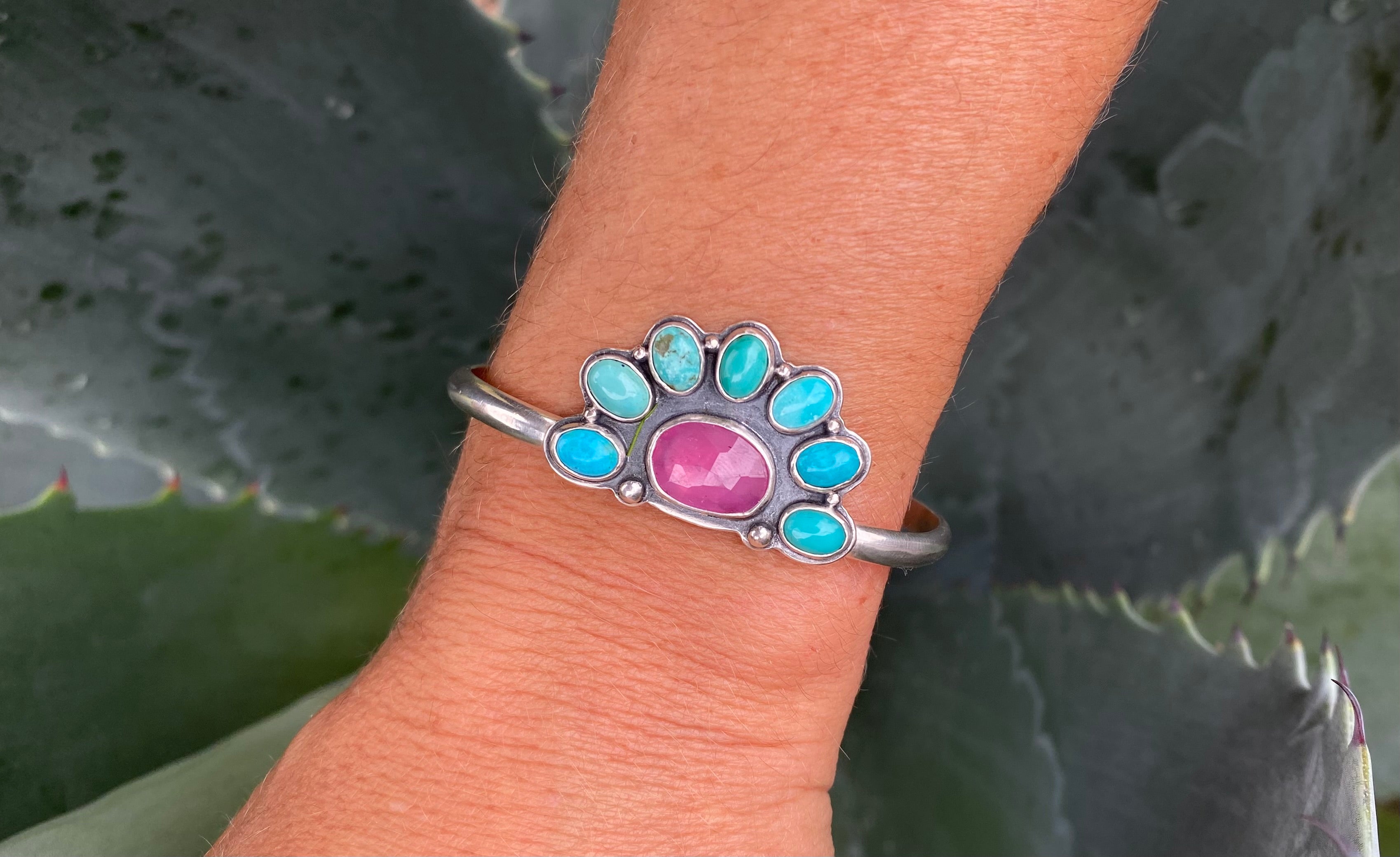 Rainbow Ruby Cuff