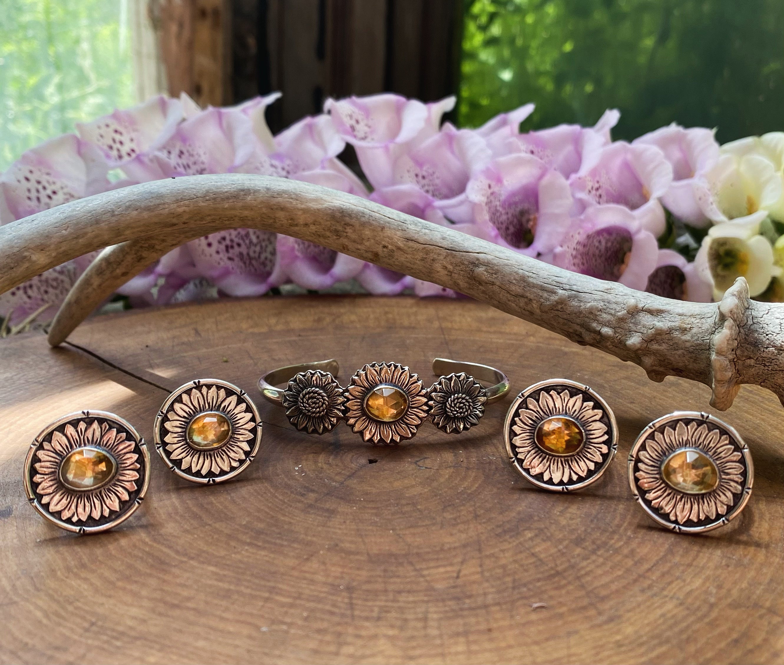 Citrine Sunflower Ring