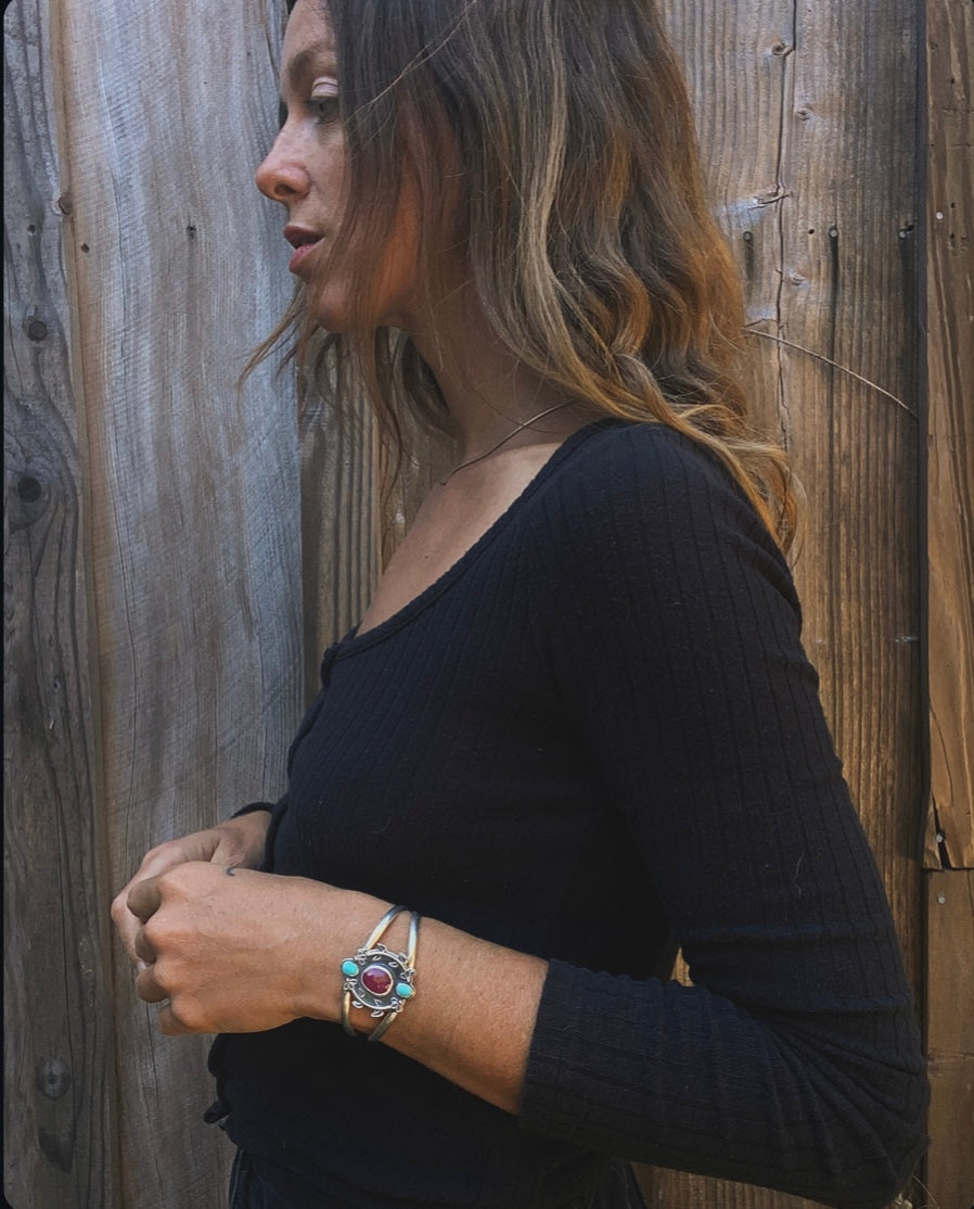 Climbing Vine Ruby Cuff