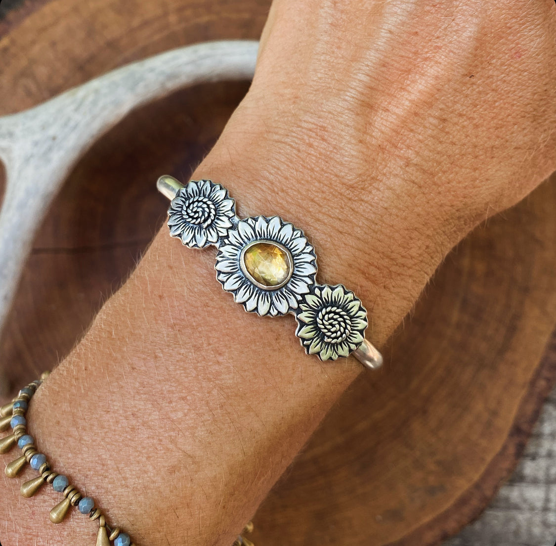 Citrine Sunflower Cuff