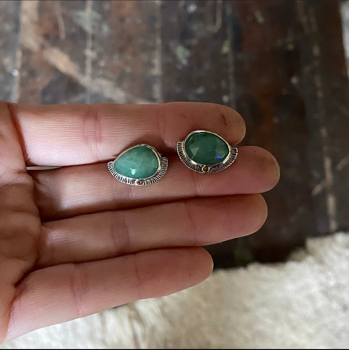 Emerald Sunburst Studs