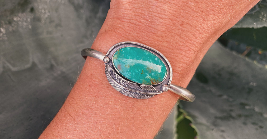 Turquoise Feather Cuff