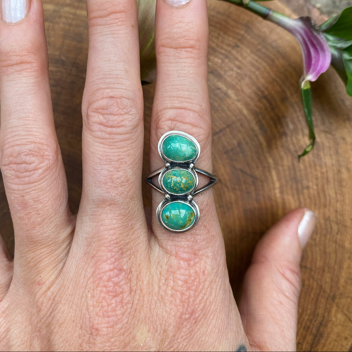 Triple Turquoise Ring