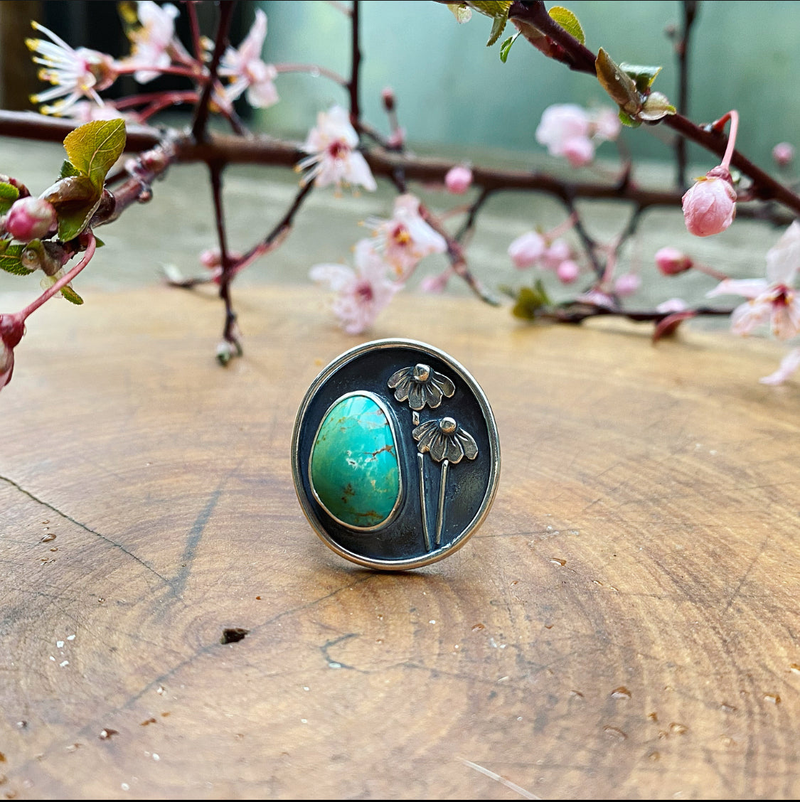 Turquoise Flower Ring