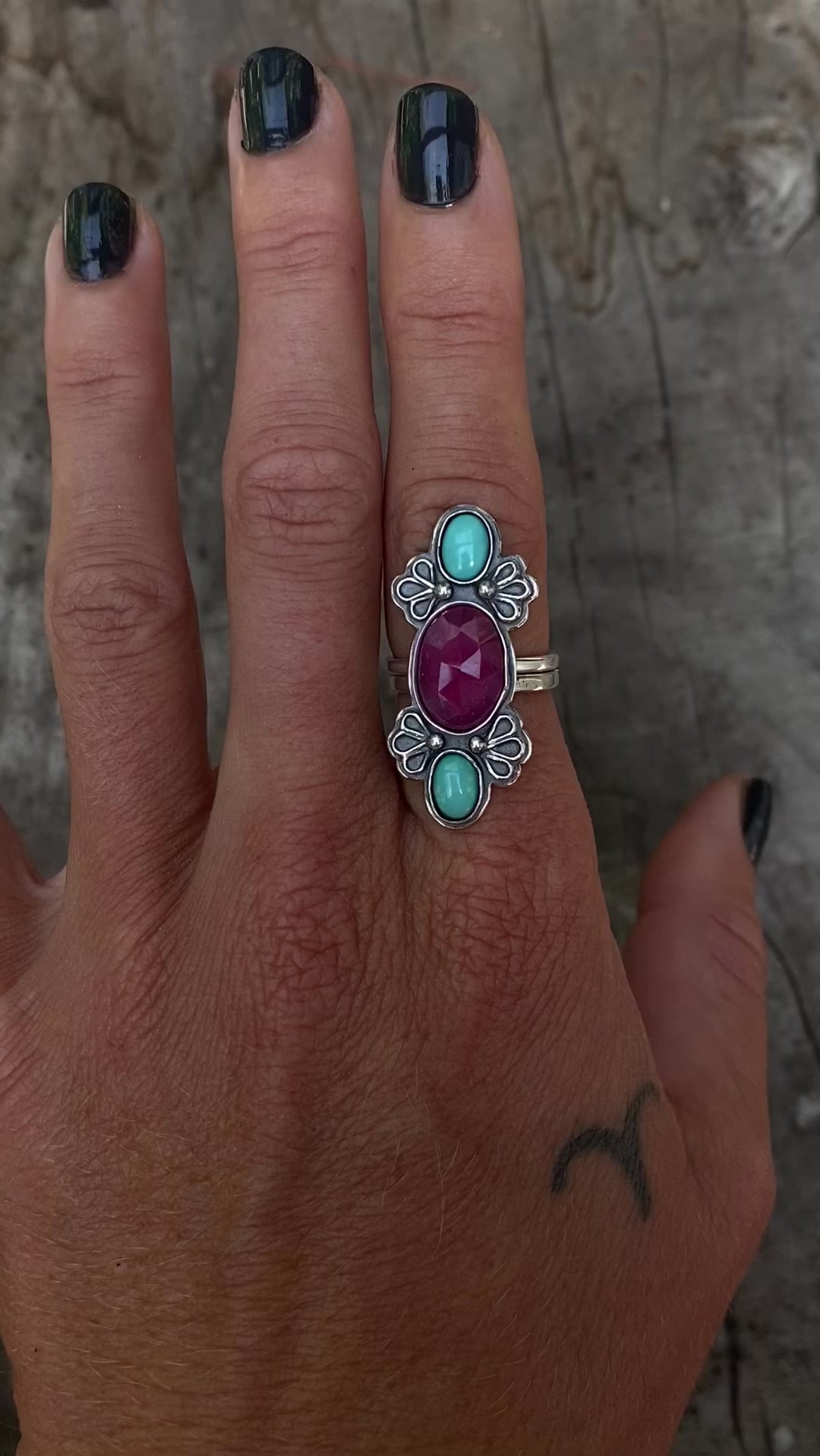 Ruby & Turquoise flowers