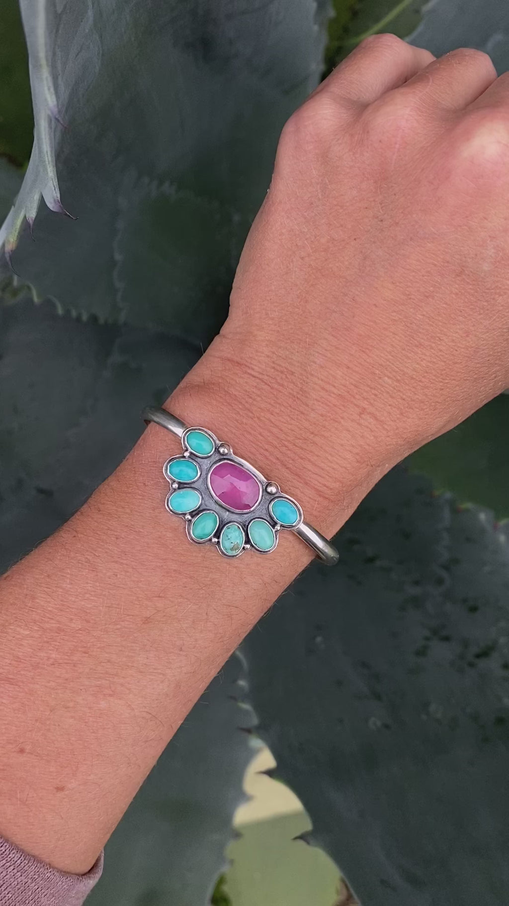 Rainbow Ruby Cuff