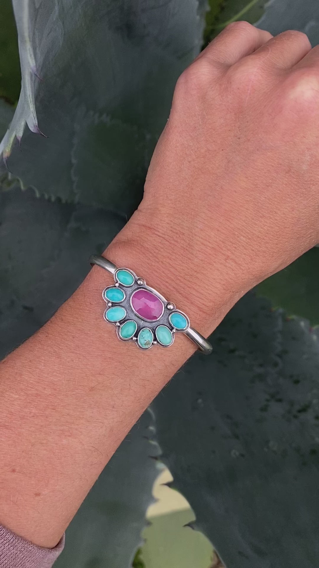 Rainbow Ruby Cuff