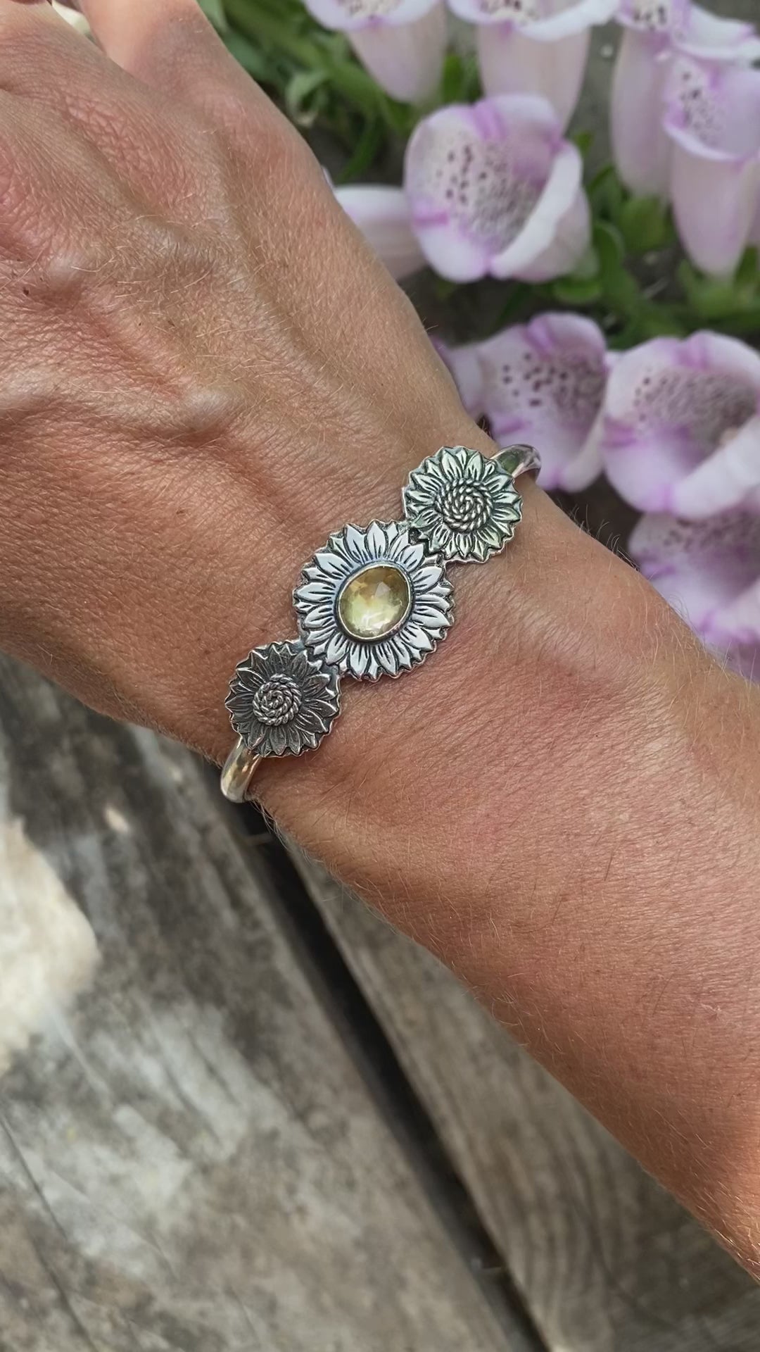 Citrine Sunflower Cuff