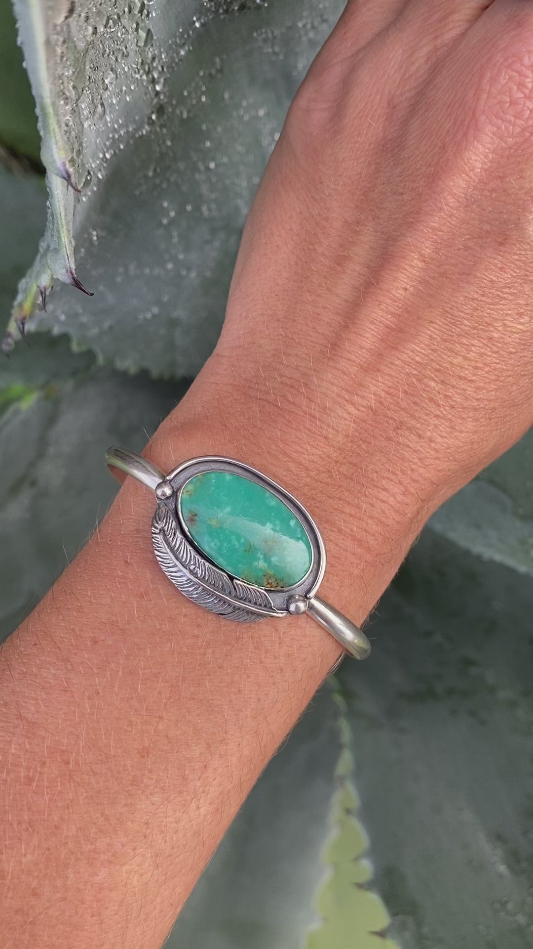 Turquoise Feather Cuff