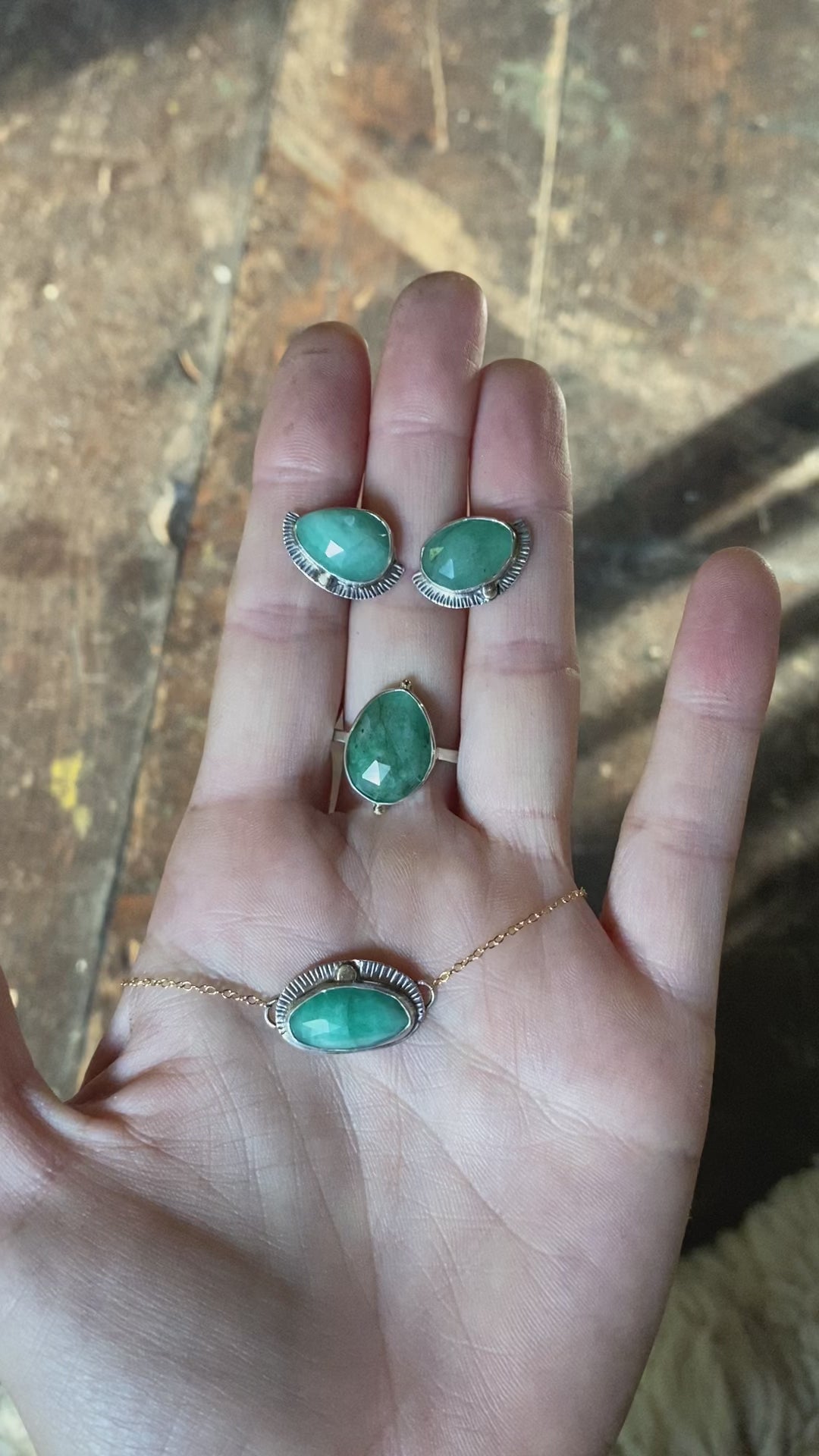 Emerald Sunburst Studs